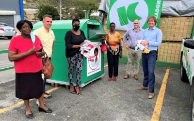 First Clothing and Shoes Recycling Container on St. Maarten