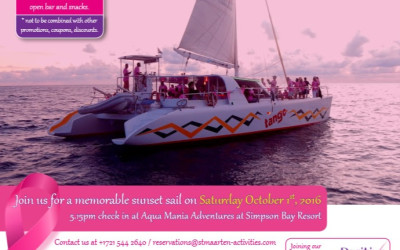 Aqua Mania Adventures invites all to join their 2nd Annual Pink Sunset Sail in support of Breast Cancer with the Positive & Elektralyets Foundation