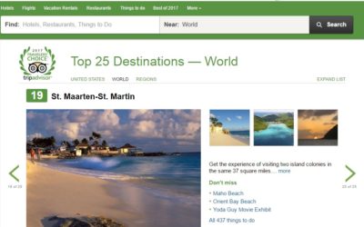 SINT MAARTEN BECOMES #2 CARIBBEAN, #19 WORLDWIDE DESTINATION